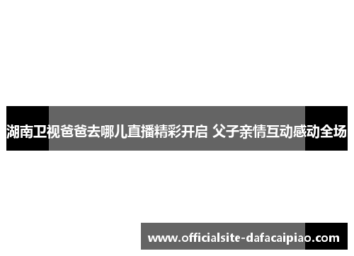 湖南卫视爸爸去哪儿直播精彩开启 父子亲情互动感动全场