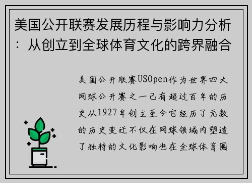 美国公开联赛发展历程与影响力分析：从创立到全球体育文化的跨界融合